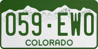 CO license plate 059EWO