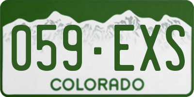 CO license plate 059EXS