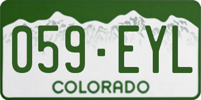 CO license plate 059EYL