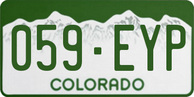 CO license plate 059EYP