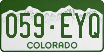CO license plate 059EYQ