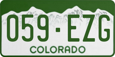 CO license plate 059EZG