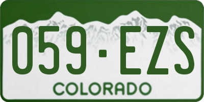 CO license plate 059EZS