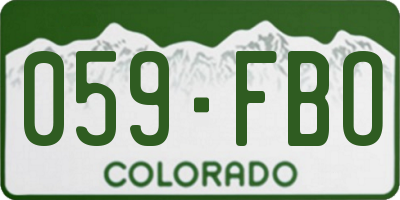 CO license plate 059FBO