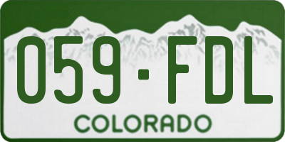 CO license plate 059FDL