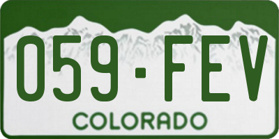 CO license plate 059FEV