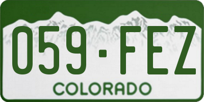 CO license plate 059FEZ
