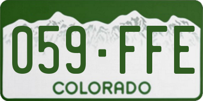 CO license plate 059FFE