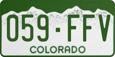 CO license plate 059FFV