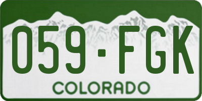 CO license plate 059FGK