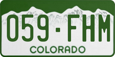 CO license plate 059FHM