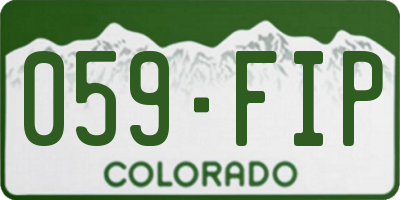 CO license plate 059FIP