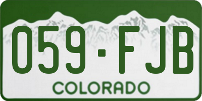 CO license plate 059FJB