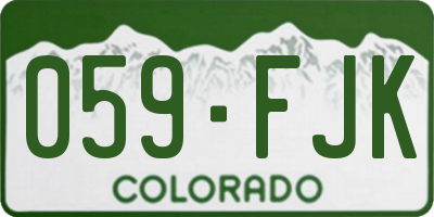 CO license plate 059FJK