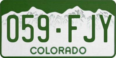 CO license plate 059FJY