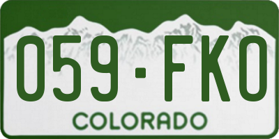 CO license plate 059FKO