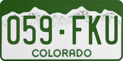 CO license plate 059FKU