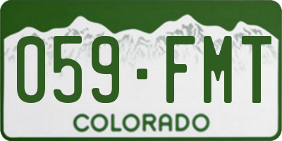 CO license plate 059FMT