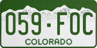 CO license plate 059FOC