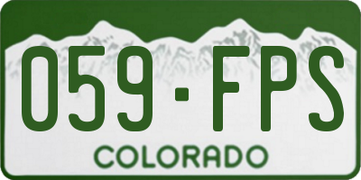 CO license plate 059FPS