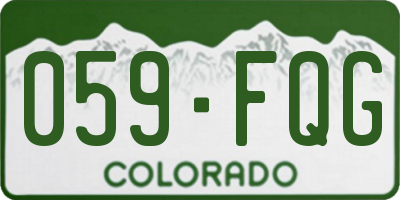CO license plate 059FQG