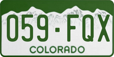 CO license plate 059FQX