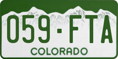 CO license plate 059FTA