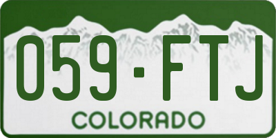 CO license plate 059FTJ