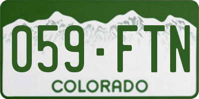 CO license plate 059FTN