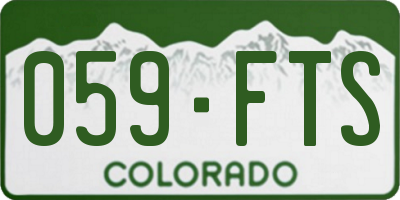 CO license plate 059FTS
