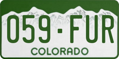 CO license plate 059FUR