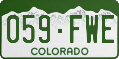 CO license plate 059FWE