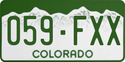 CO license plate 059FXX
