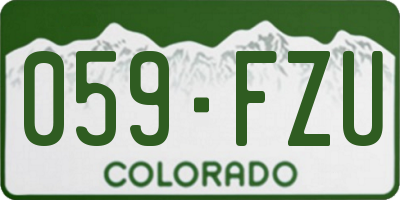 CO license plate 059FZU