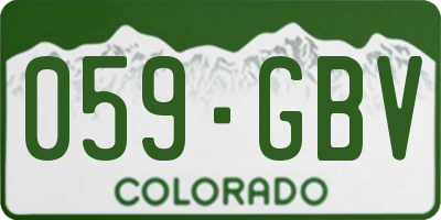 CO license plate 059GBV
