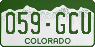 CO license plate 059GCU