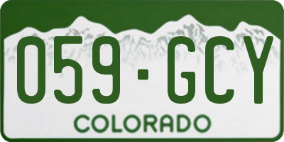 CO license plate 059GCY