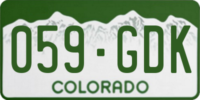 CO license plate 059GDK