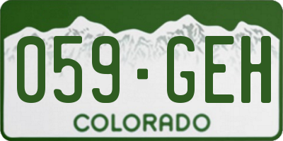 CO license plate 059GEH