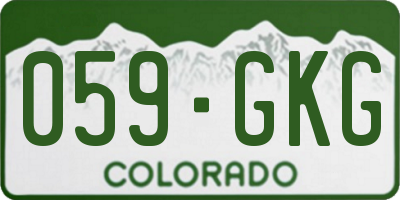 CO license plate 059GKG