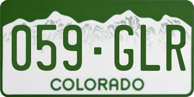 CO license plate 059GLR