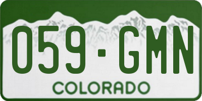 CO license plate 059GMN