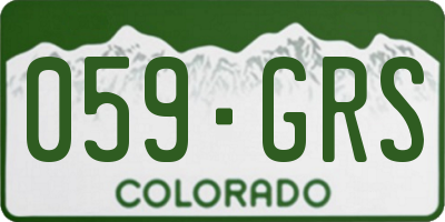 CO license plate 059GRS