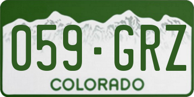 CO license plate 059GRZ