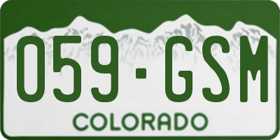 CO license plate 059GSM