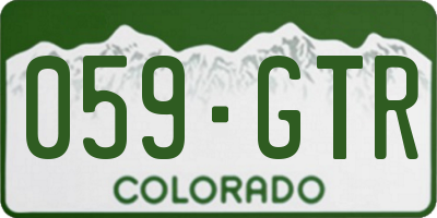 CO license plate 059GTR