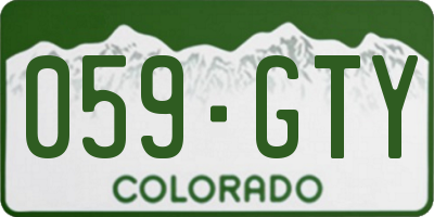 CO license plate 059GTY