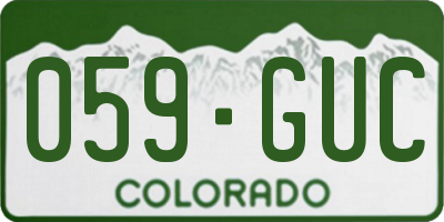 CO license plate 059GUC