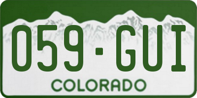 CO license plate 059GUI