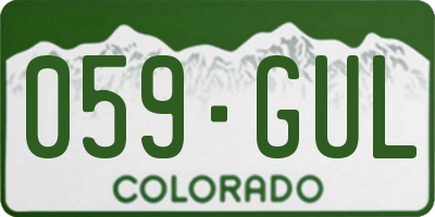 CO license plate 059GUL